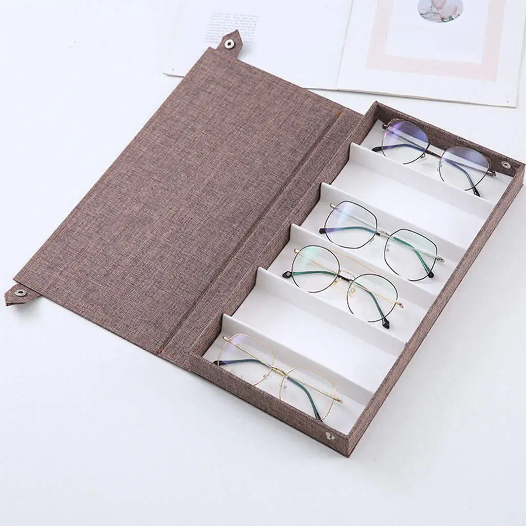 6 Slot Lightweight Glasses Case Box Storage Universal Container Holder for Eyewear Eyeglass Sunglass Jewelry Showing Watches