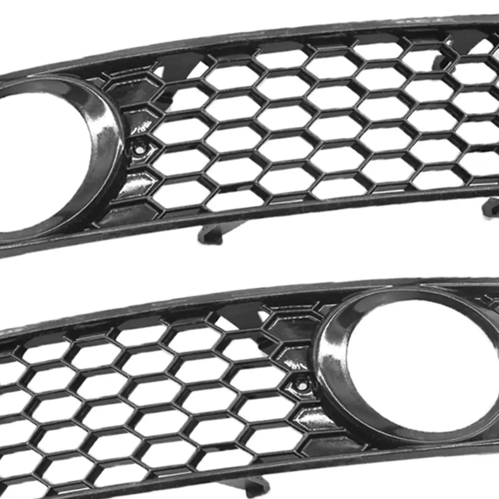 2 Pieces Front Bumper Fog Light Grilles Cover for Audi A4 B6 Replacement