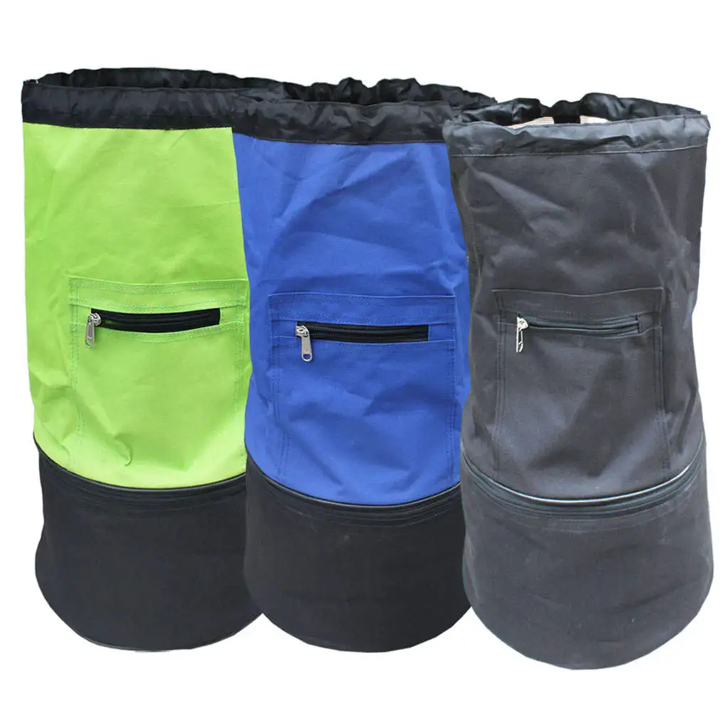 Mesh Drawstring Ball Bag with Pocket with Adjustable Shoulder Strap for Basketball Soccer Swimming Gears Volleyball Bag Outdoor