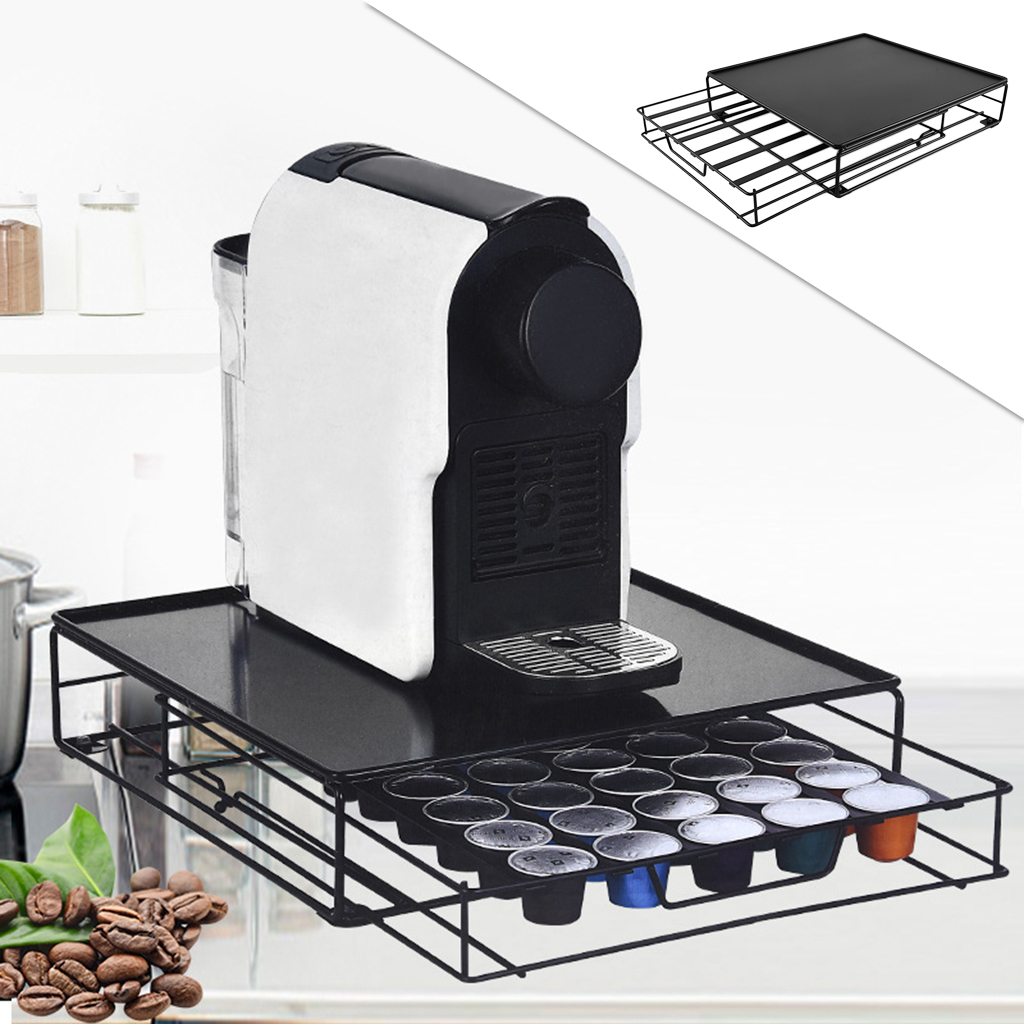 Iron Coffee Pod Drawer Holder Keeper Kitchen Basket Organizer Kitchen Counter Organizer for Kitchen Bar Hotel