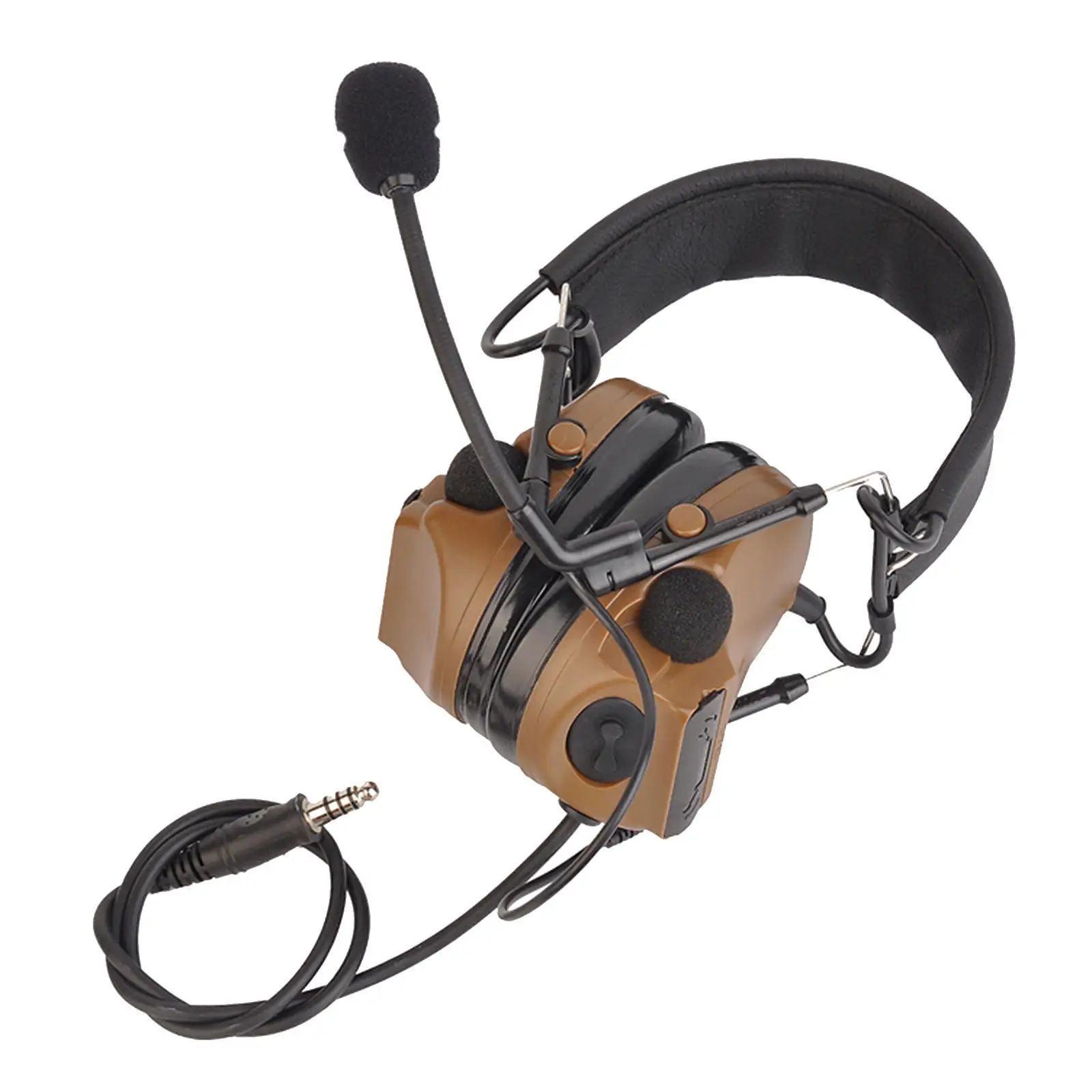 Tactical Headset Wargame Hunting Headphone for Military Radio Walkie Talkie with Noise Cancellation Function