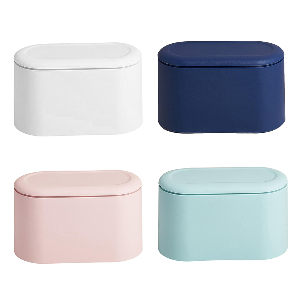 Desktop Trash Can Small Mini Garbage Plastic Dustbin with Lid Cover for Home Office Desk Car Trash Bin