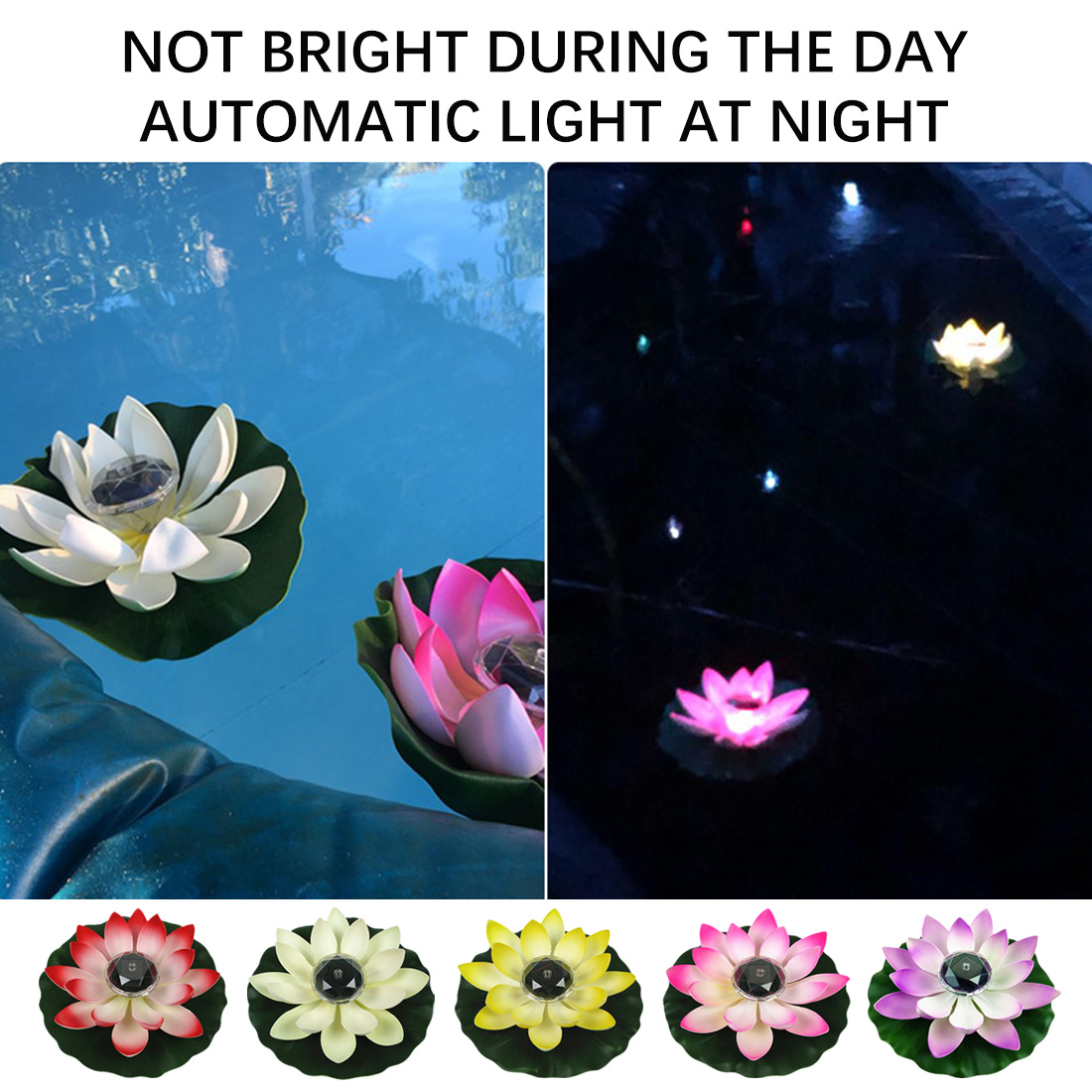 Flor de Lótus Decorativa sem Bateria Forma Lagoa Lanterna Flutuante Led Festival Outdoorwaterproof Jardim Lâmpada Iluminação Luz 15 Flor de lótus forma lagoa lanterna luz
