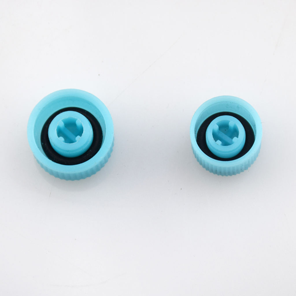 2 Pack AC A/C Charging Port Service Caps R134a R12 Air Conditioning Valve Cap 15mm Low Side & 18mm Hi Side Blue