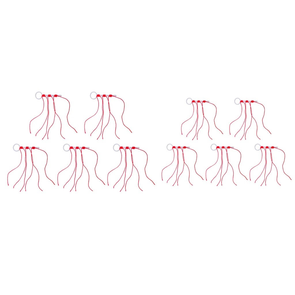 10pcs Stop Knot Durable Red Braided String Knots Outdoor Fishing Accessory Tackle Tool for Rock