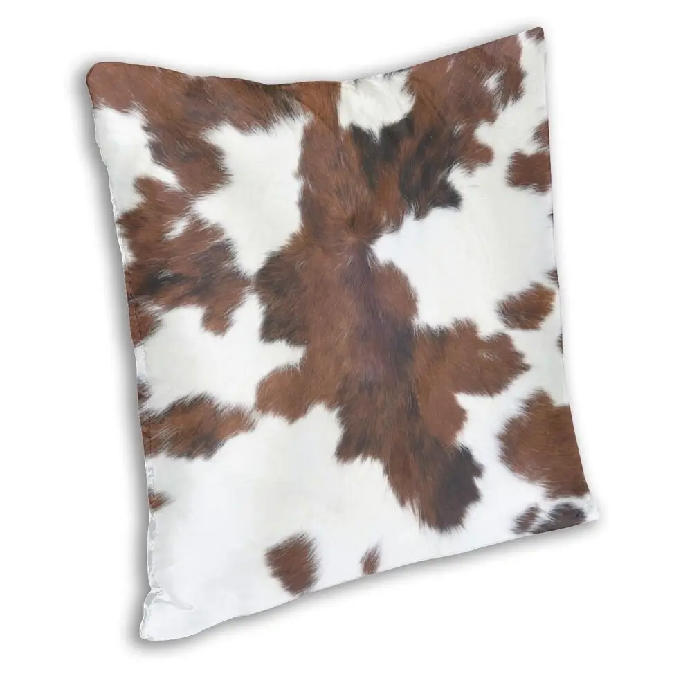Dark Brown Cowhide Leather print Cushion Cover Pillow Case Home Decor 45*45cm AU 