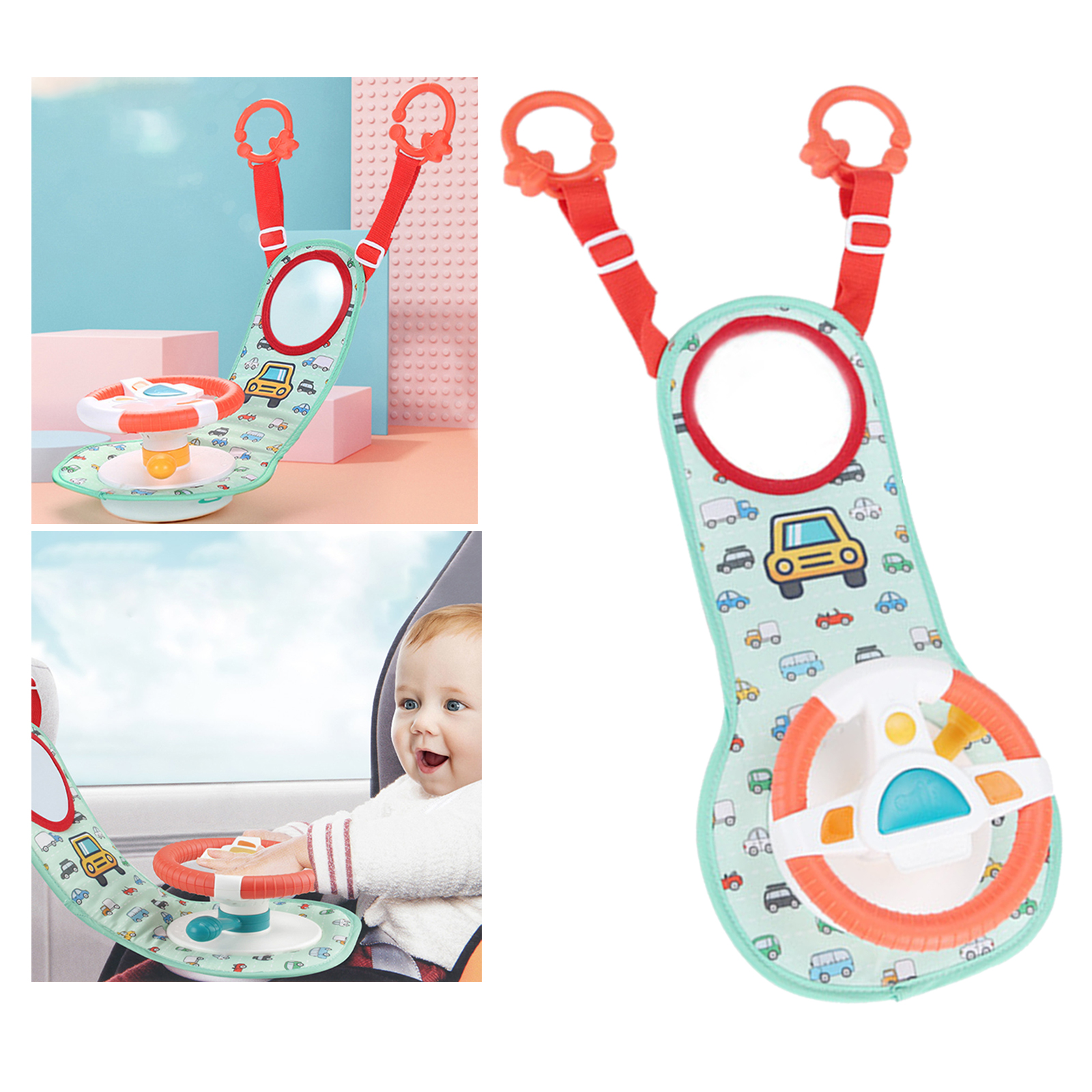 Baby Kids Eletric Steering Wheel Toy Driving Interactive Musical Educational Car Seat Back Toy For Infant Bibies Boys Girls