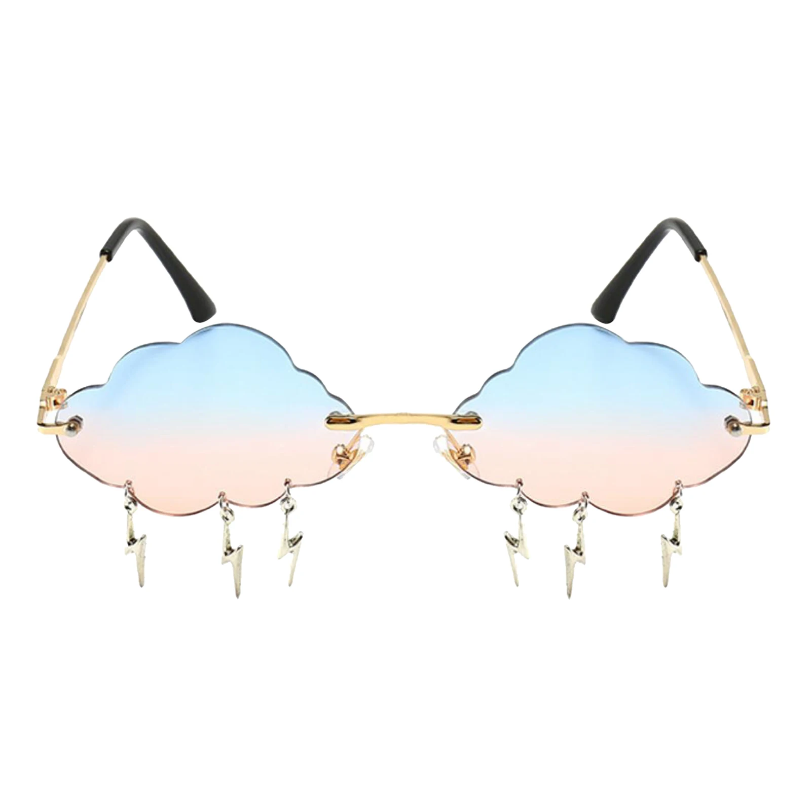 Chic Cloud Sunglasses Lightning Tassel Frameless UV400 Rave Eyewear Glasses