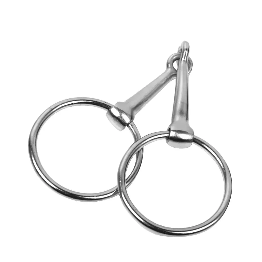 Hand-Polished 140mm  Loose Ring  Mouth Snaffle Horse Bit Silver Iron Roller Tack Horse Mouthpiece