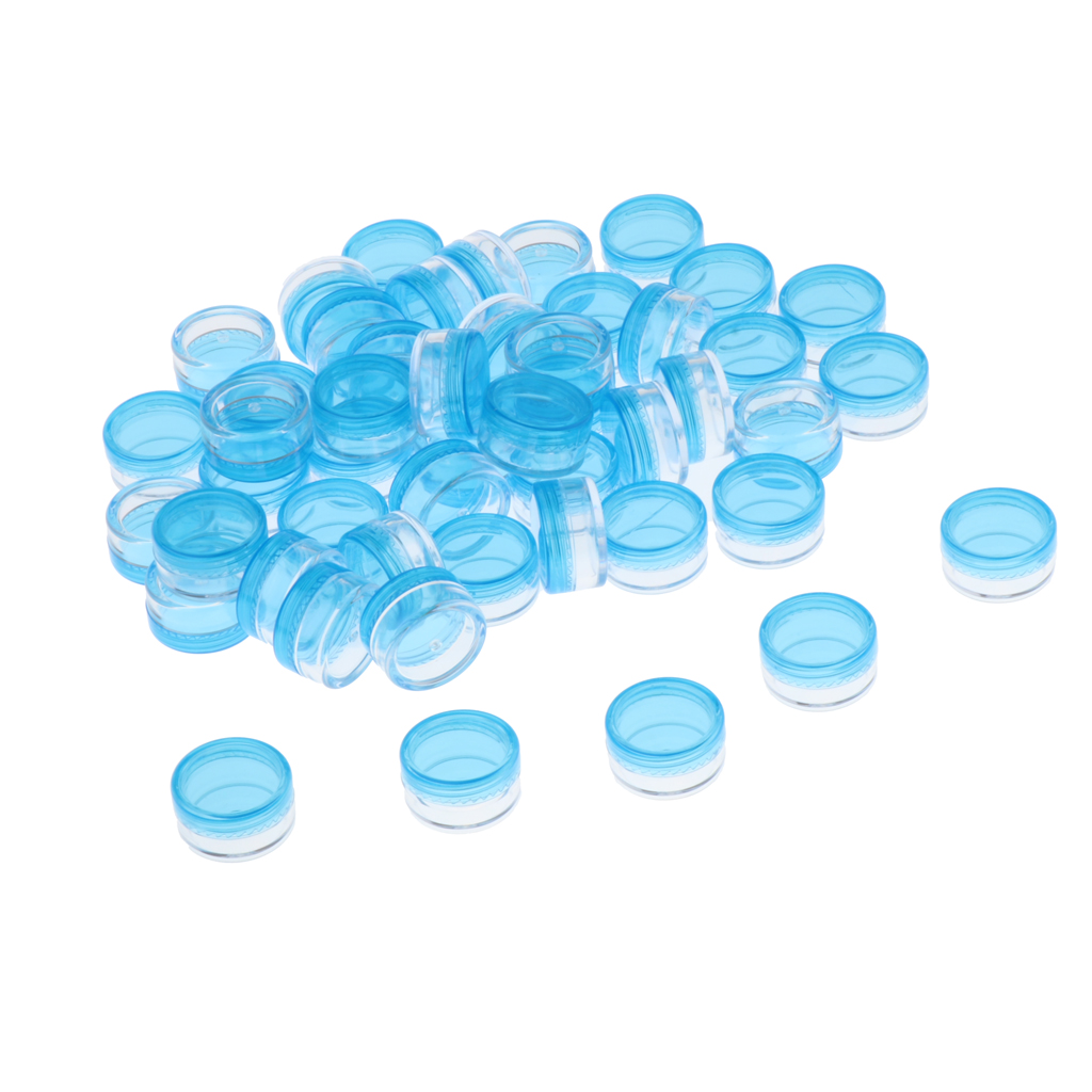 50 Pieces Empty Plastic Sample Containers, 5 Gram Size, Round Cosmetic Pot Jars