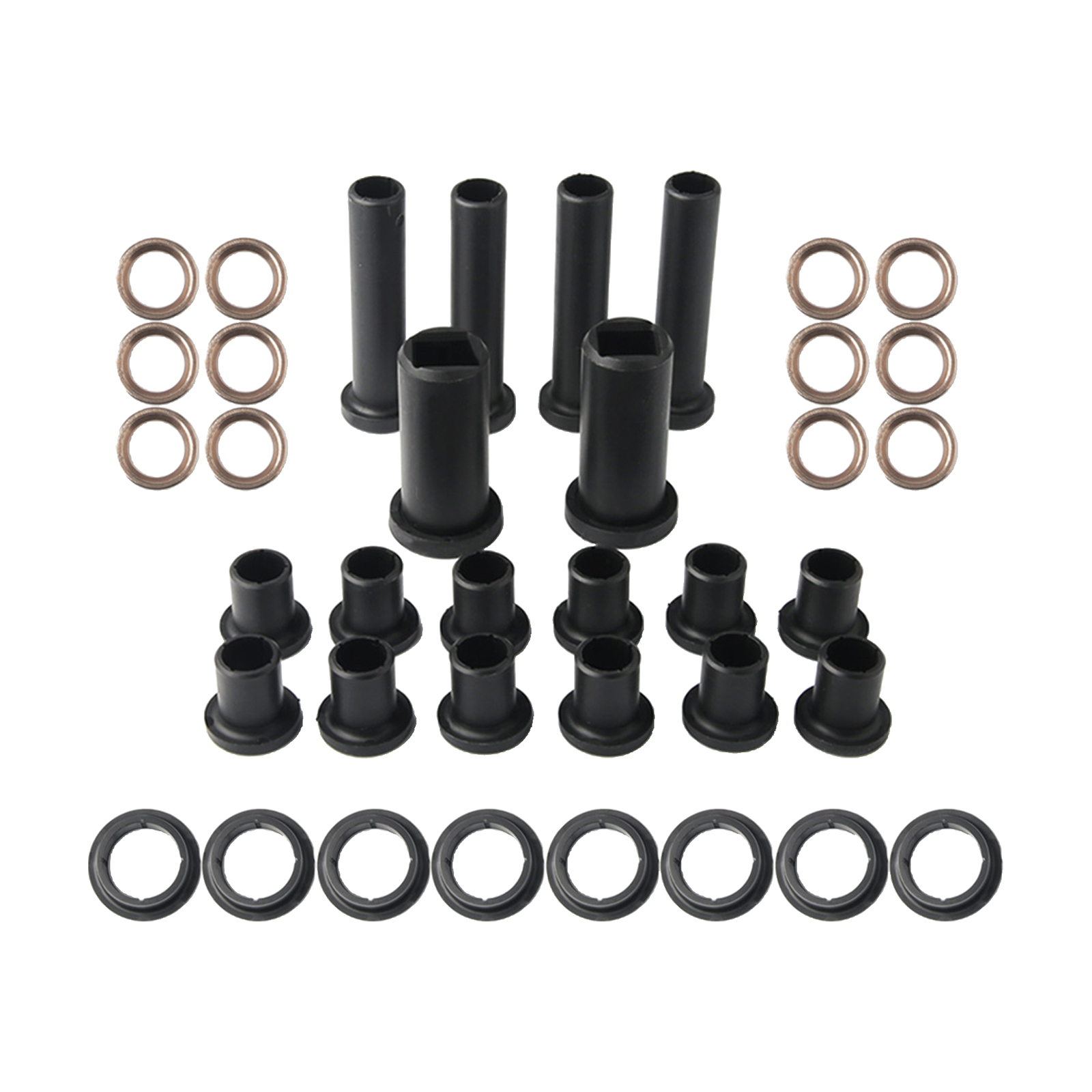 38pcs Rear  Bushings Kit Including A-Arm Short and Long Bushings Bushing Stabilizer Tubes for Polaris Sportsman 700