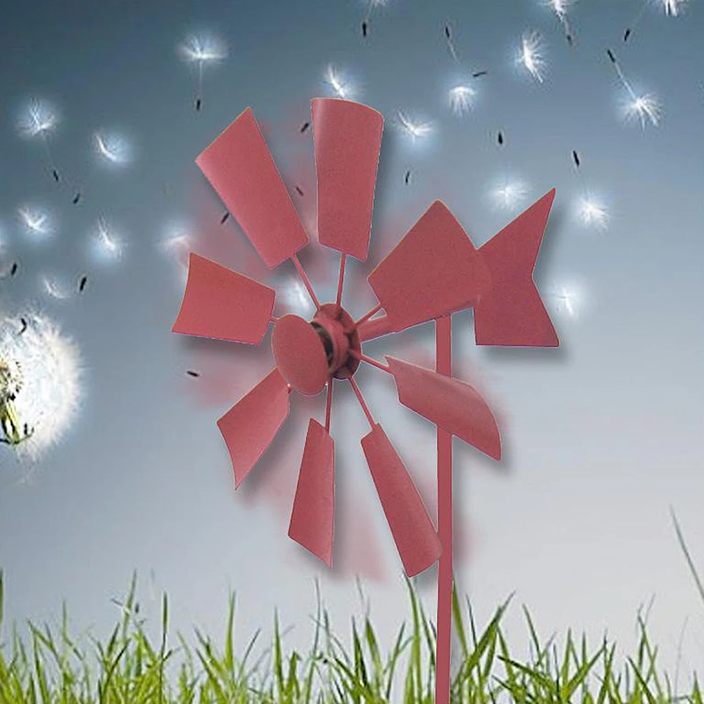 Iron Windmill Pinwheels Wind Spinner for Kids Toys Outdoors Lawn Field Garden Patio Park Decor