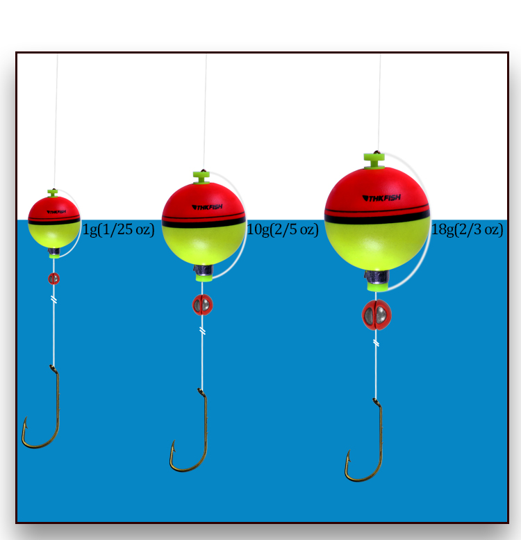 Description Picture 3 of item1 piece Fishing Float Bobber EVA Foam Floating Slip Bobbers Round Ball Shape Fishing Floats Buoys Freshwater 1g 10g 18g