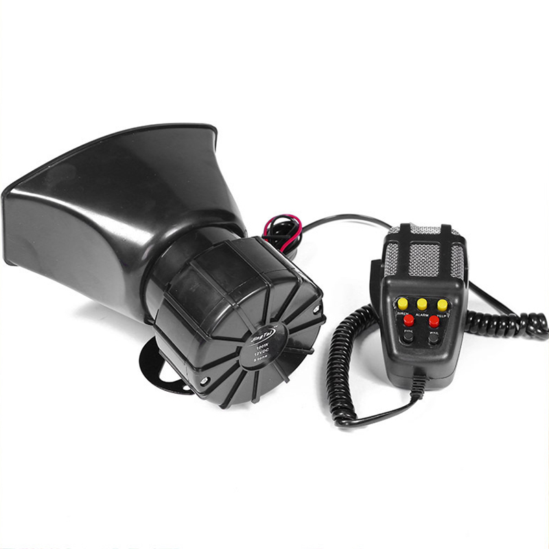 7-Sound Loud Car Warning Alarm Police Fire Siren Air Bugle PA Speaker 12V 60W Siren Air Horn Megaphone Car Horn 110DB