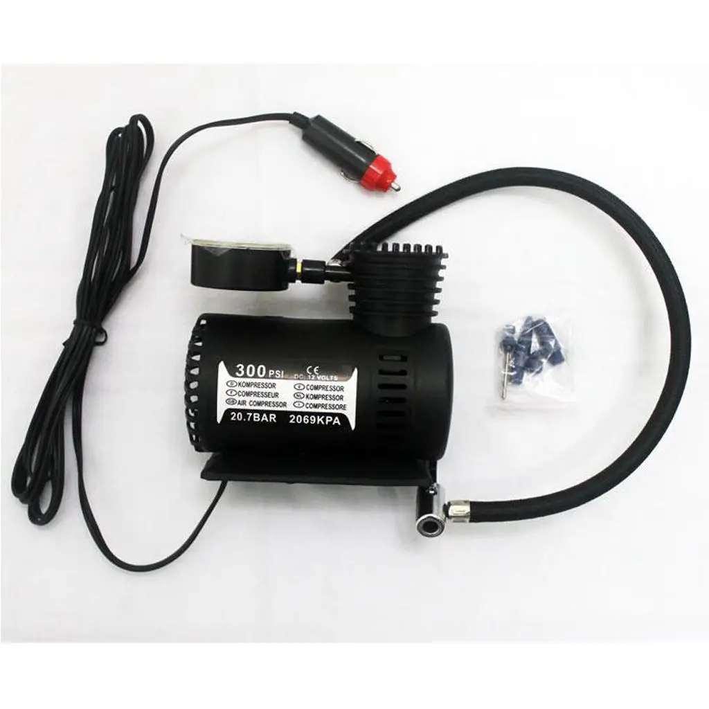 1 Pcs Portable Car Electric Air Pump Inflator Deflator, 12V Mini Compact Compressor Pump For Car Bike RV Truck Tyre Etc