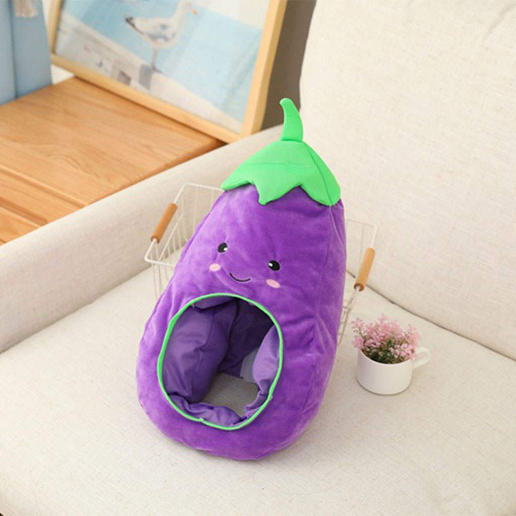 Funny Plush Party Hat Eggplant Headgear Photo Props Cosplay Costume Headdress Stage Performance Selfie