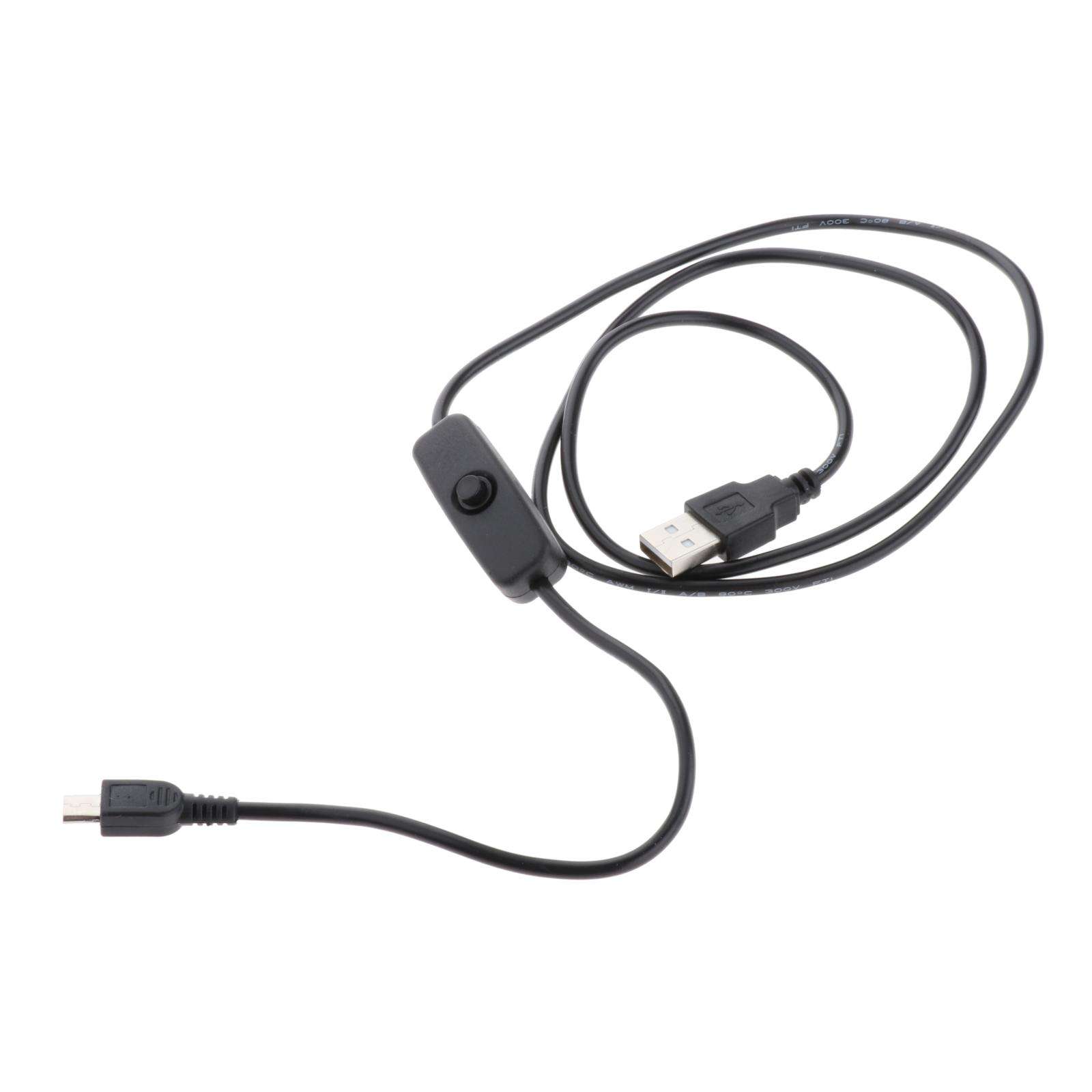 Power USB Switch Cable for Raspberry Pi 3 Micro USB 5P with Power 501 on/Off Switch for USB Fan LED Strips, Easy to Install