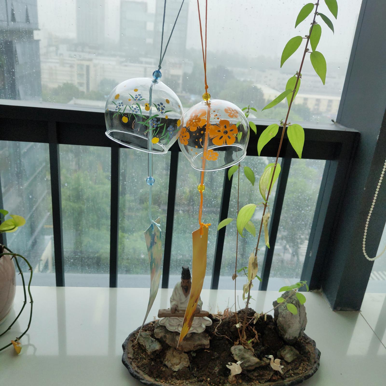 Japanese Wind Chimes for Outside Glass Wind Chimes Outdoor Home Decoration DIY Gift Hanging Doorbell