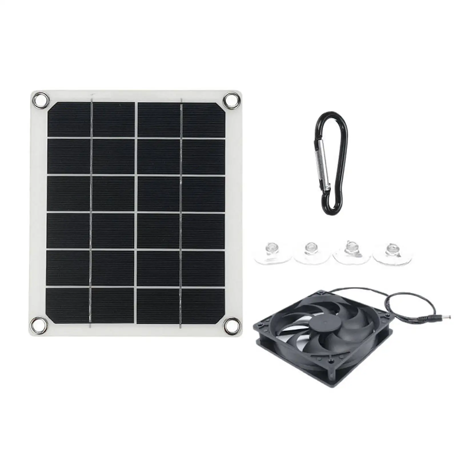 Solar Panel Powered Fan Mini Ventilator Air Extractor for Greenhouse Pet Dog Chicken House Greenhouse Cooling (10W)