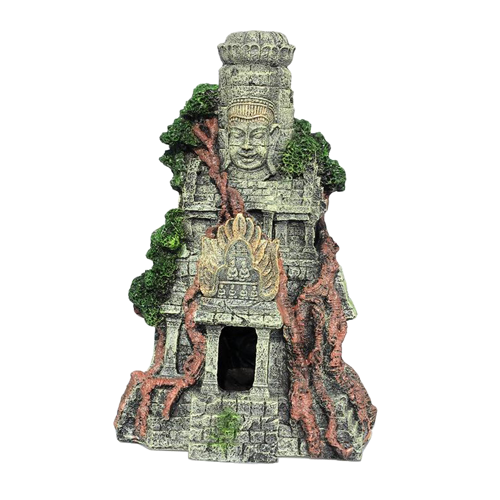 Creative Crafts Resin Artificial Stone Zen Buddha Figurine Aquarium Hideout Landscaping Shelter Cave Terrarium Fish Tank Decor