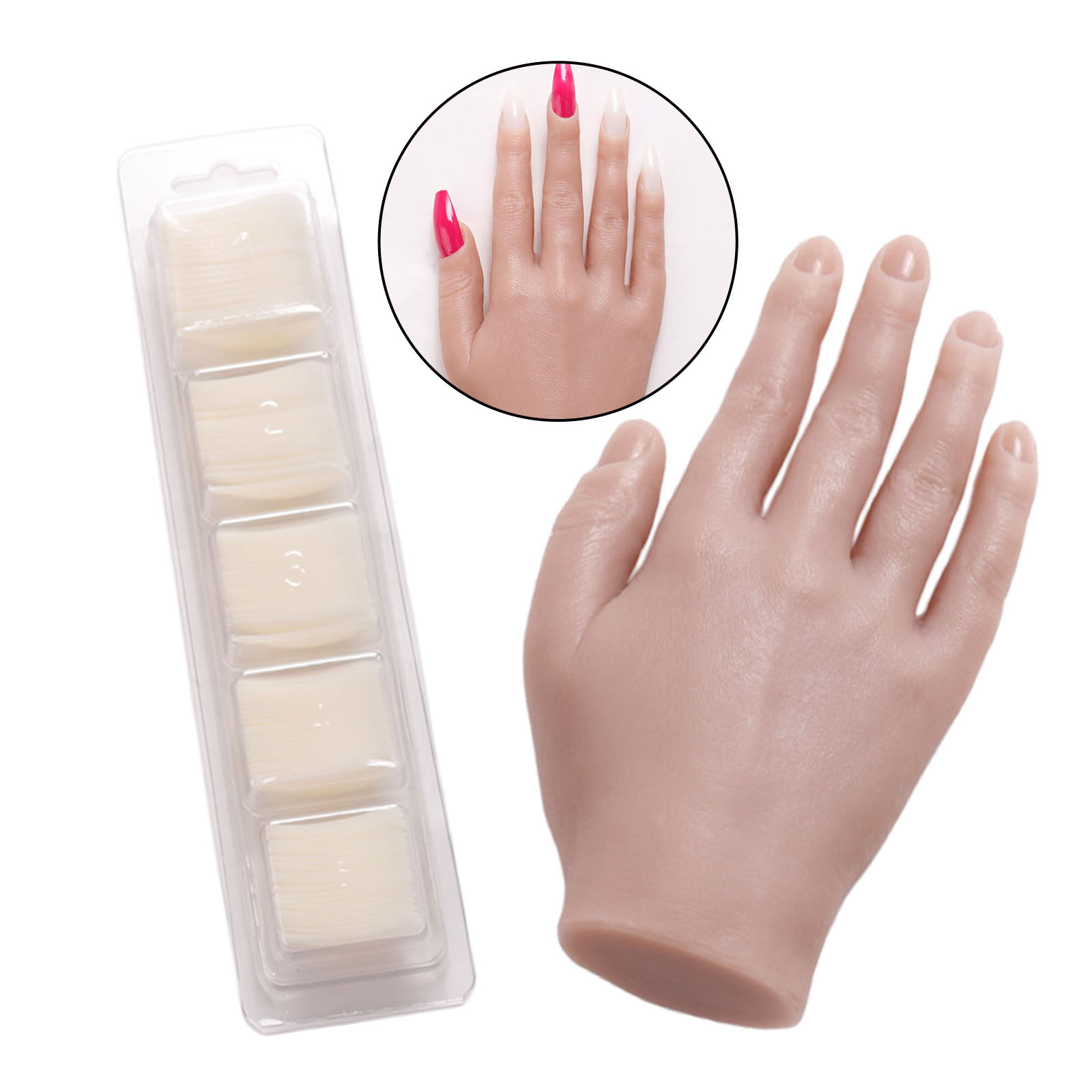 Silicone Training Practice Hand Mannequin Model Bendable Jewelry Display DIY