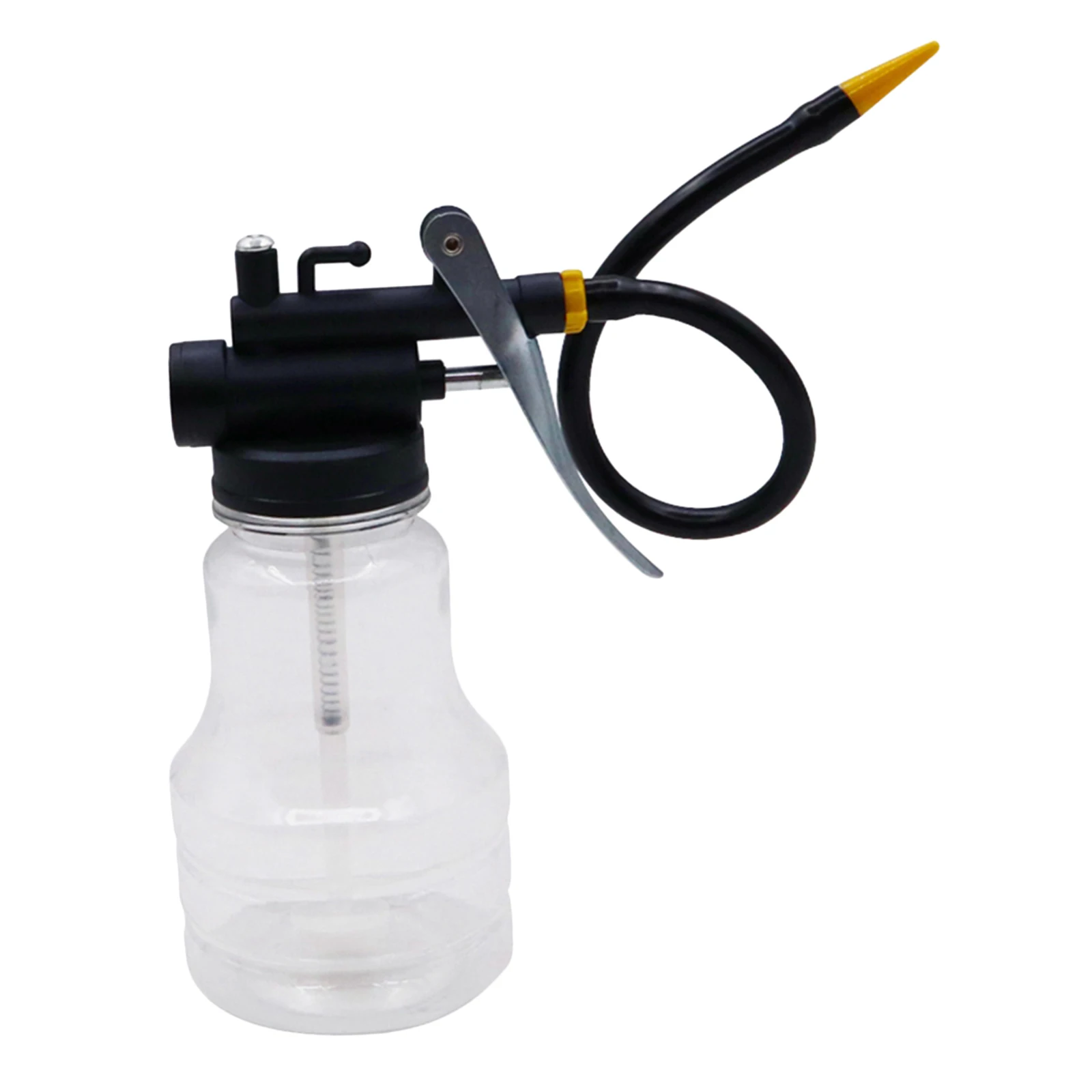 250ml Transparent Oil Can Lubrication Oil Plastic Pump Oiler Grease Gun with Spout Flexible Hose