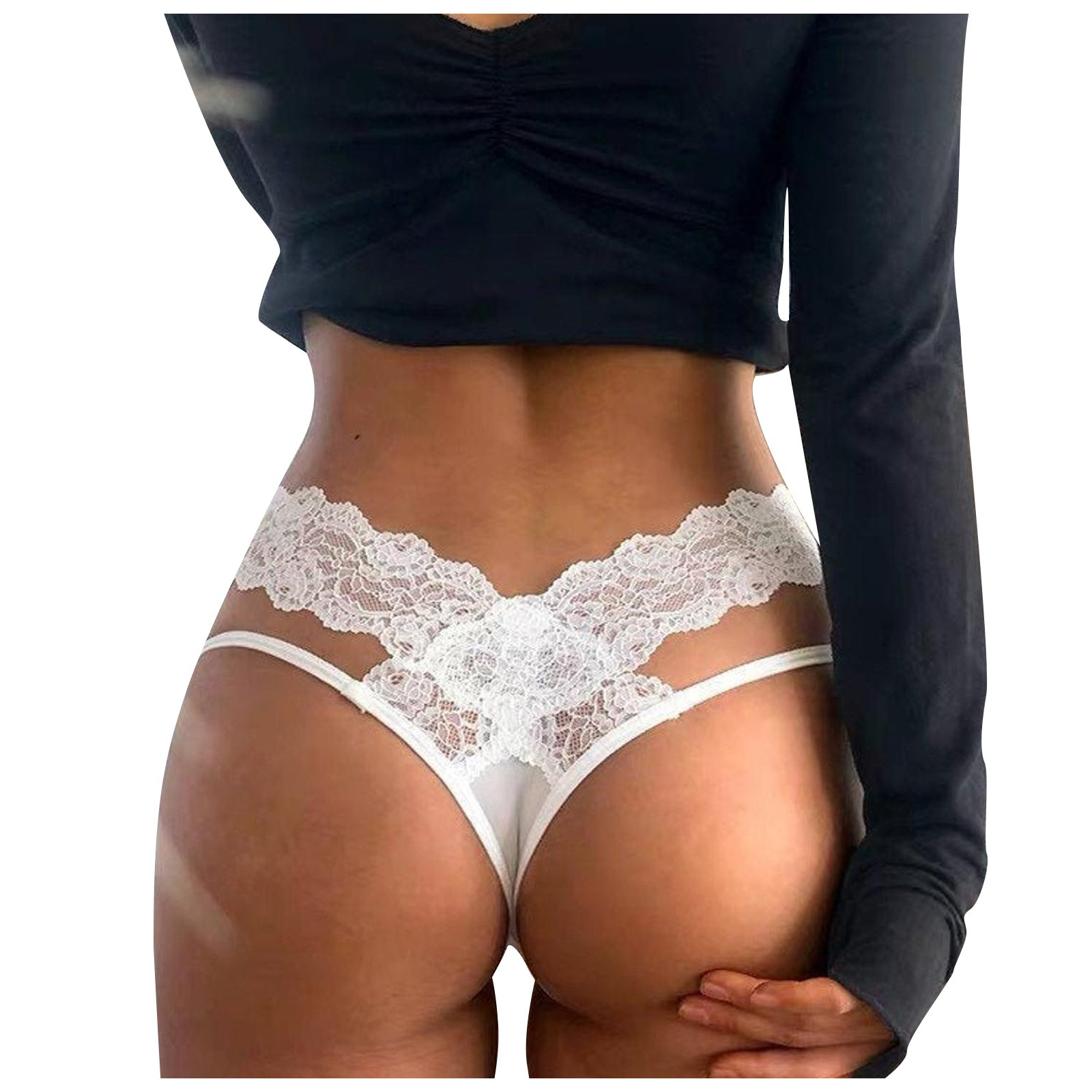 Woman Sexy Panties G-string Lace Transparent Bandage Underwear Thong Tanga Female T Back Hollow Out Sexy Low Waist Underpants