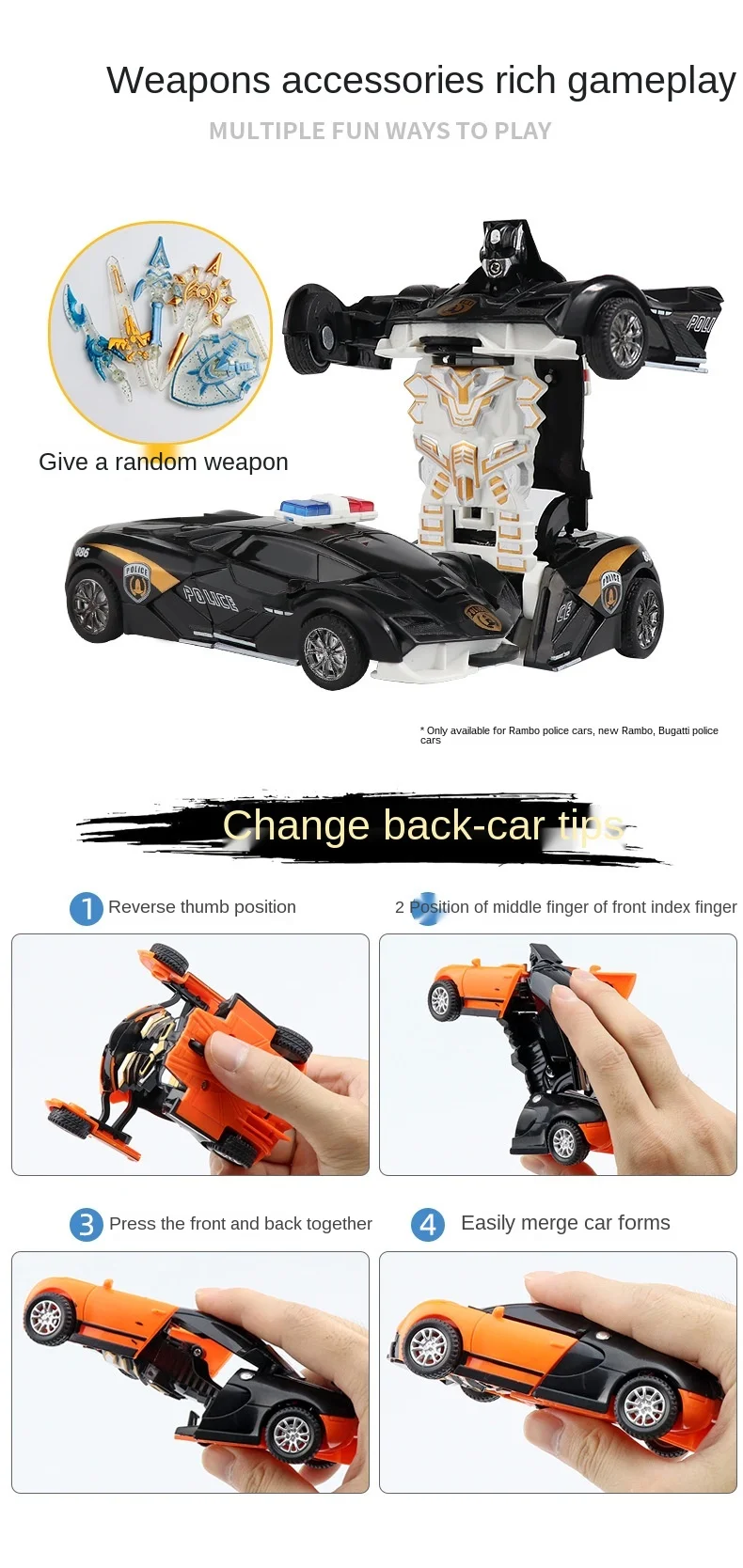 New One-key Deformation Car Toy Boys Amazing Gifts Kid