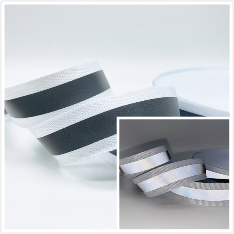 Description Picture 3 of item5yards/Lot 20mm Safety Silver Reflective Rbbon For Sewing Sew on Fabric Reflector Tape Strap Vest Webbing Warning Belt