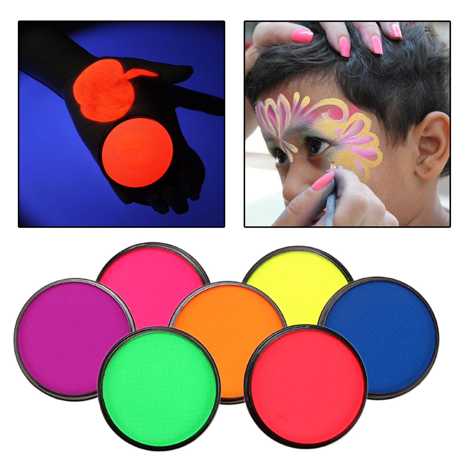 7Pieces 30g/pc Water Based Face Body Paint Pigment Makeup in Carnival Party Festival Makeup Tool