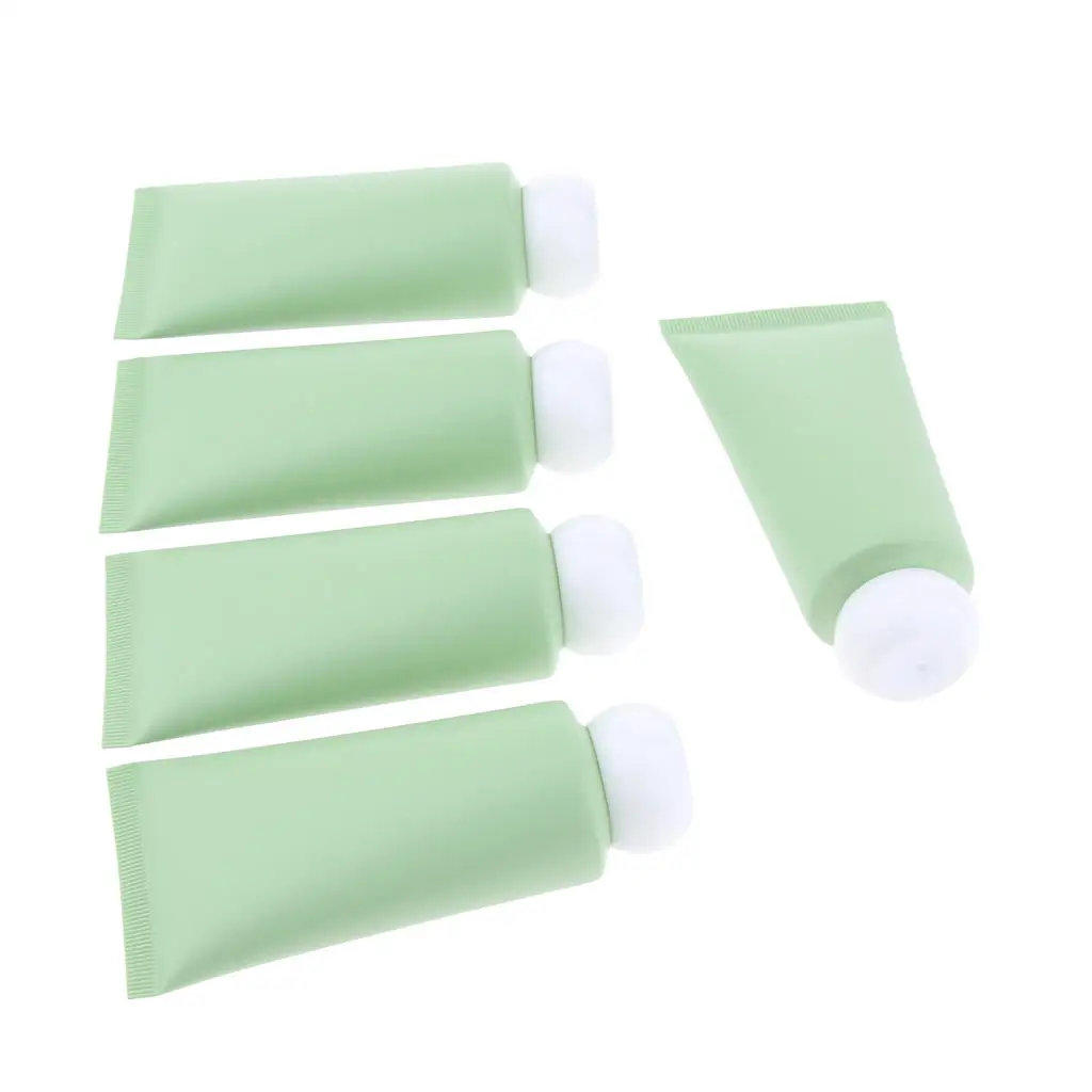 5pcs Portable Travel Refillable Empty Tube Cream Facial Cleanser Bottles Lip Gloss Balm Container for Women Men