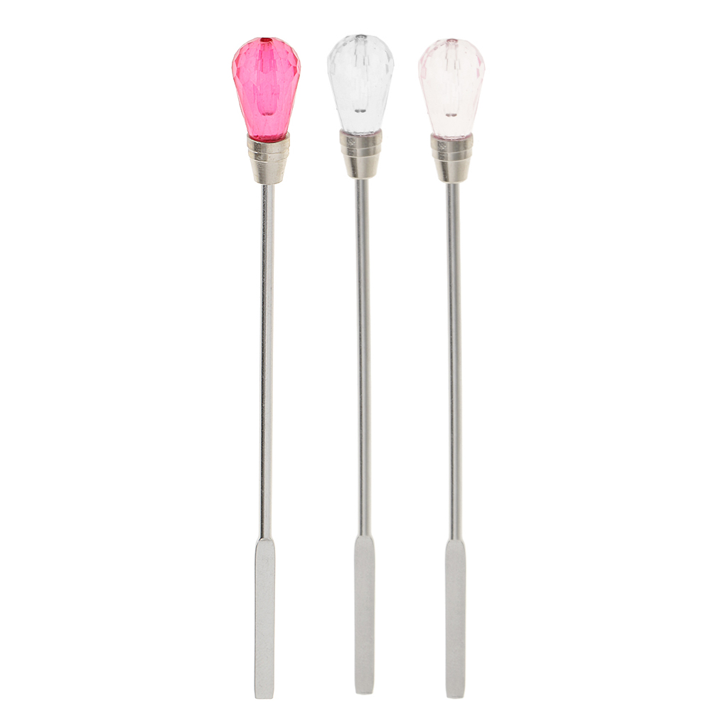 Stainless Steel Crystal Permanent Makeup Ink Pigment Color Mixing Spatula Rod