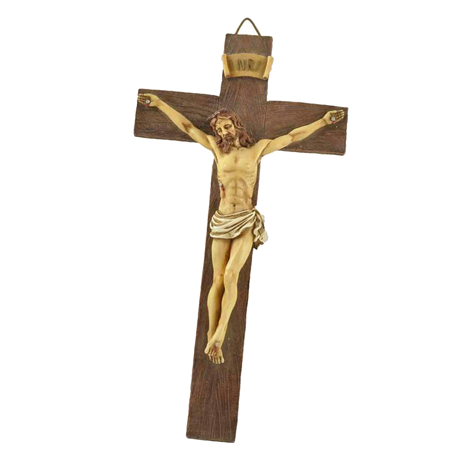 Resin Jesus Crucifix Statue Holy Catholic Figurine Hanging Church Decoration