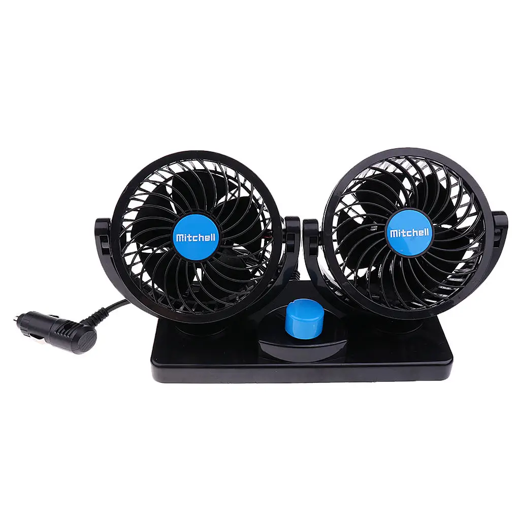 Car Truck Fan 12V 360° Rotating 2 Speed Strong Wind Fan Air Conditioner