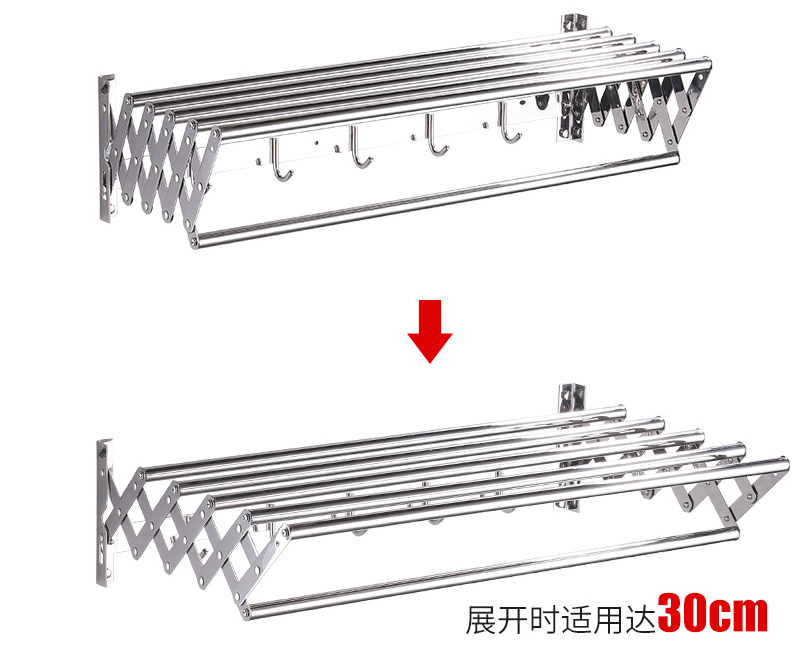 de aço inoxidável pull folding toalheiro do