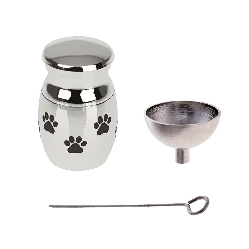 Paw Pattern Mini Cremation Urns Pot Keepsake Jewelry - Cremation Urn Memorial Pendant Charms + Urn Funnel for Pet Ashes Holder