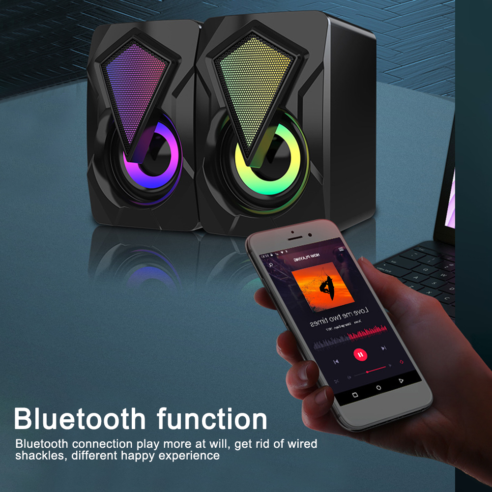 USB-driven Multimedia HIFI Desktop Bärbar Gaming Bas Stereo RGB Belysning Musik Dator Högtalare Mini Laptop För PC_voghion.com