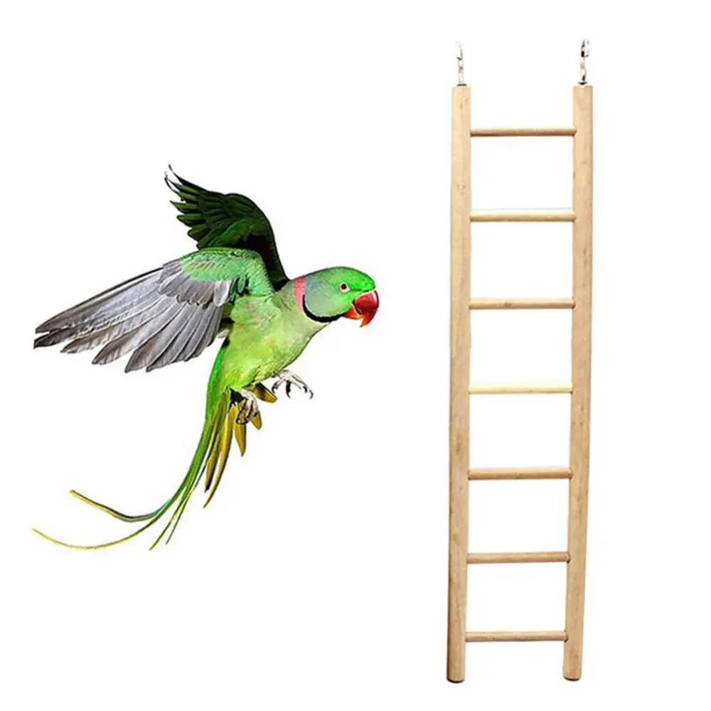 fanmaosdf Bird Ladder Toy,3/4/5/6/7/8 Steps Wooden Pet Bird Parrot Climbing Hanging Ladder Cage Chew Toy 