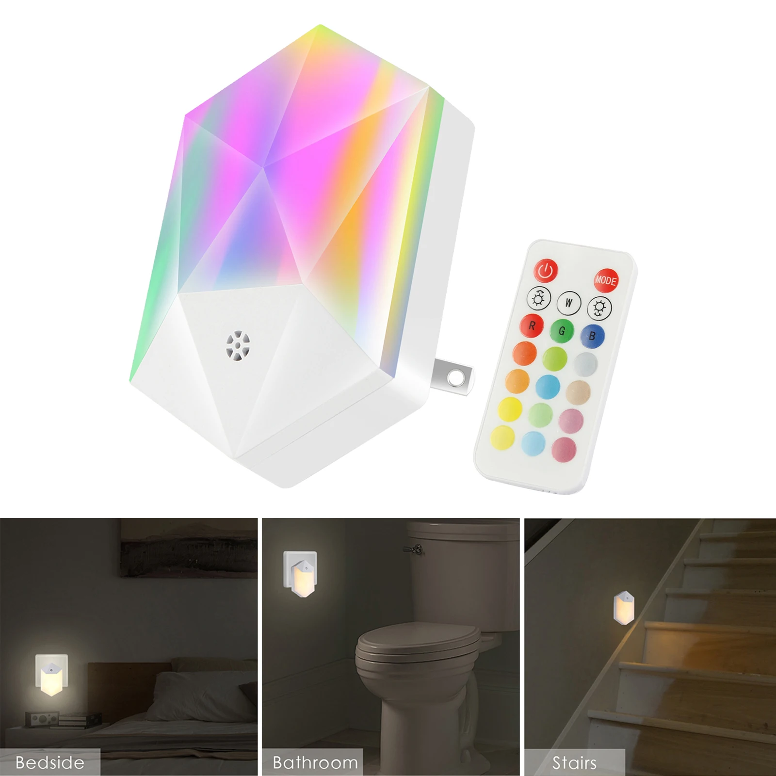 110V-240V With Remote Control RGB Socket Small Night Light LED Dimmable 16 Colors Children Bedroom Night Lights