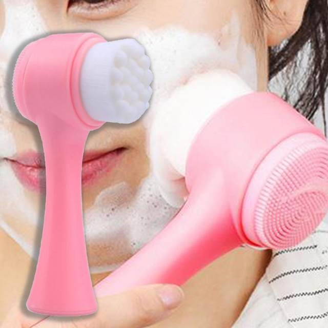 Rosto Escova De Limpeza De Fibra Escova Facial Massagem Cuidados Com A Pele Ferramenta Dupla Face Massagem Portátil 3d Silicone Cuidados Com A Pele Ferramenta Limpeza - Powered Dispositivos De Limpeza Facial - AliExpress