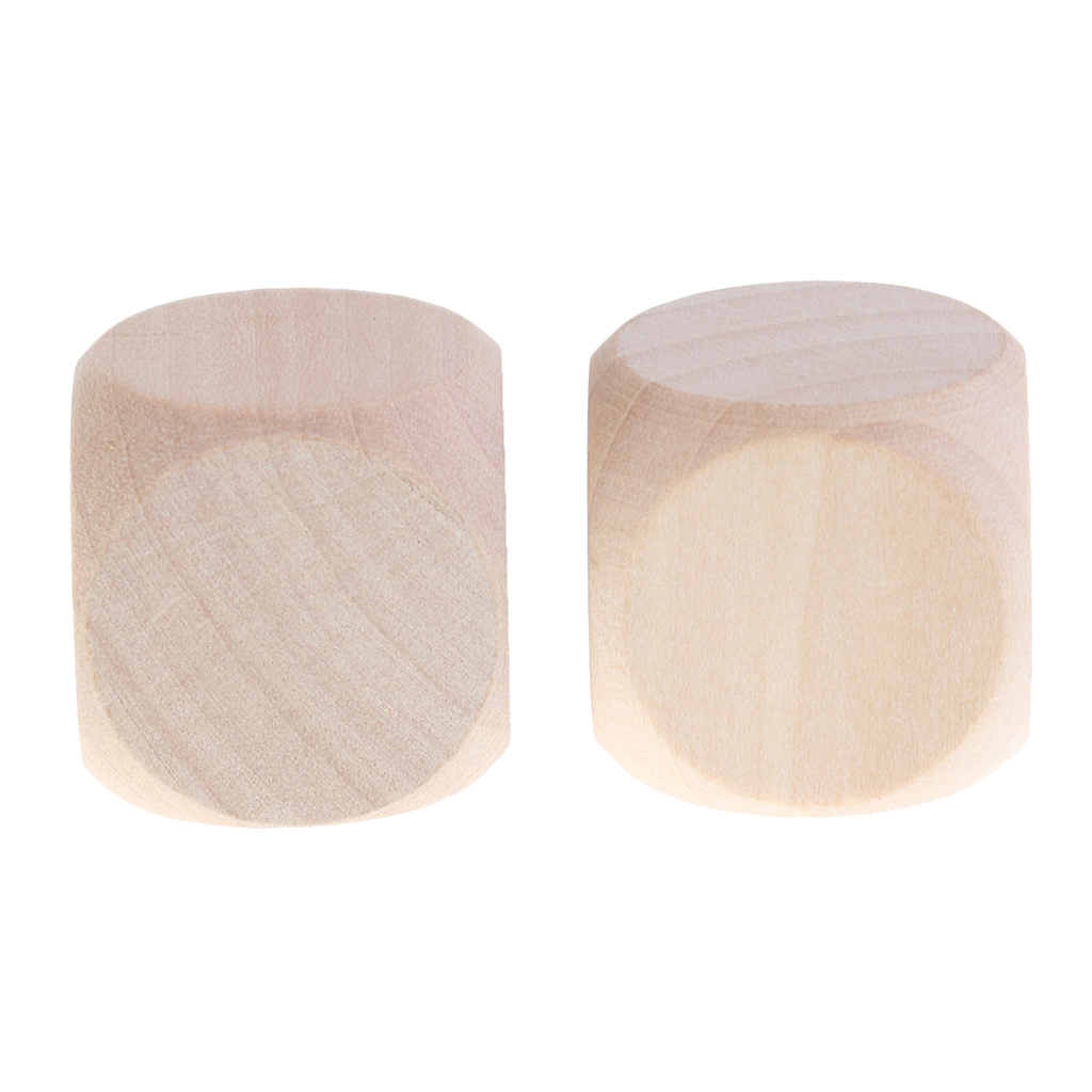 10pcs Wooden Blank Dices, Six Sided D6 30mm, DIY Your Own Dice for   DND D&D