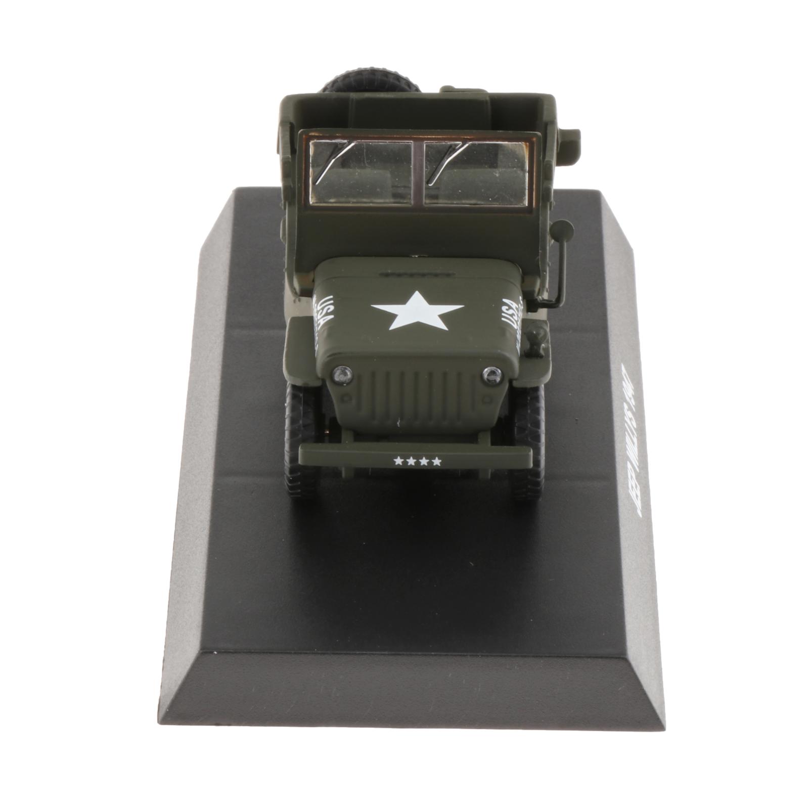 1:43 Scale Car Model World War II American Jeep Model Alloy Diecast WW II Jeep Model Car Vehicle Collectibles Toy Kids Gift