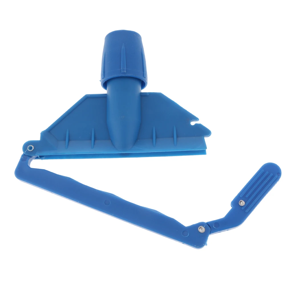 Mop Head Holder Clip Bracket Wax Plastic Replacement Connector Socket Blue Fit for 25mm Diameter Handlebar