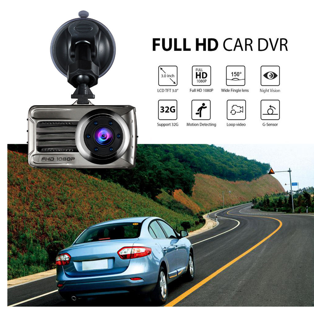 Gold Single Lens HD Car DVR  Cam Video Recorder Rearview Camera