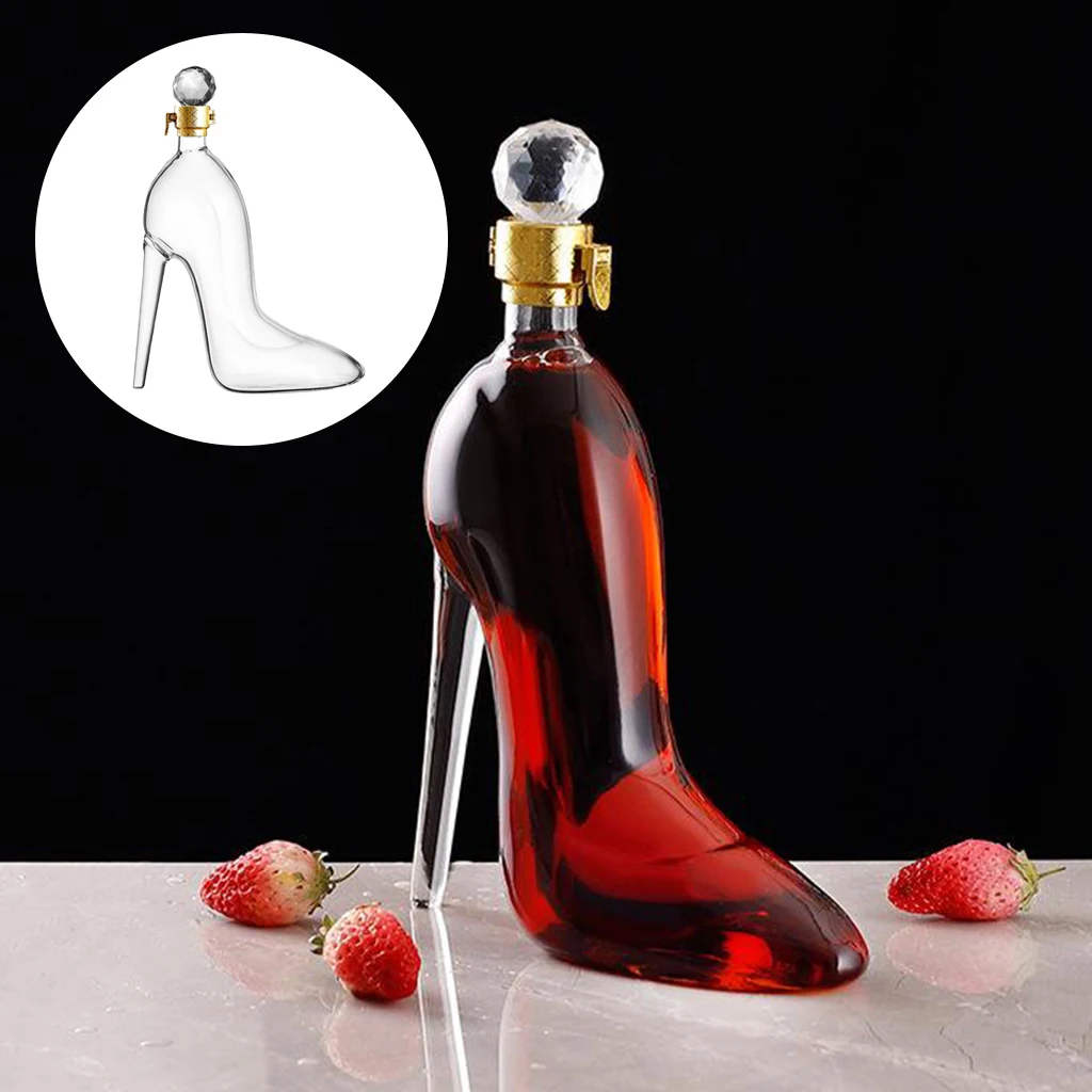 350ml High Heels Shape Whiskey Decanter Crystal Glass Wine Bottle Women Gift