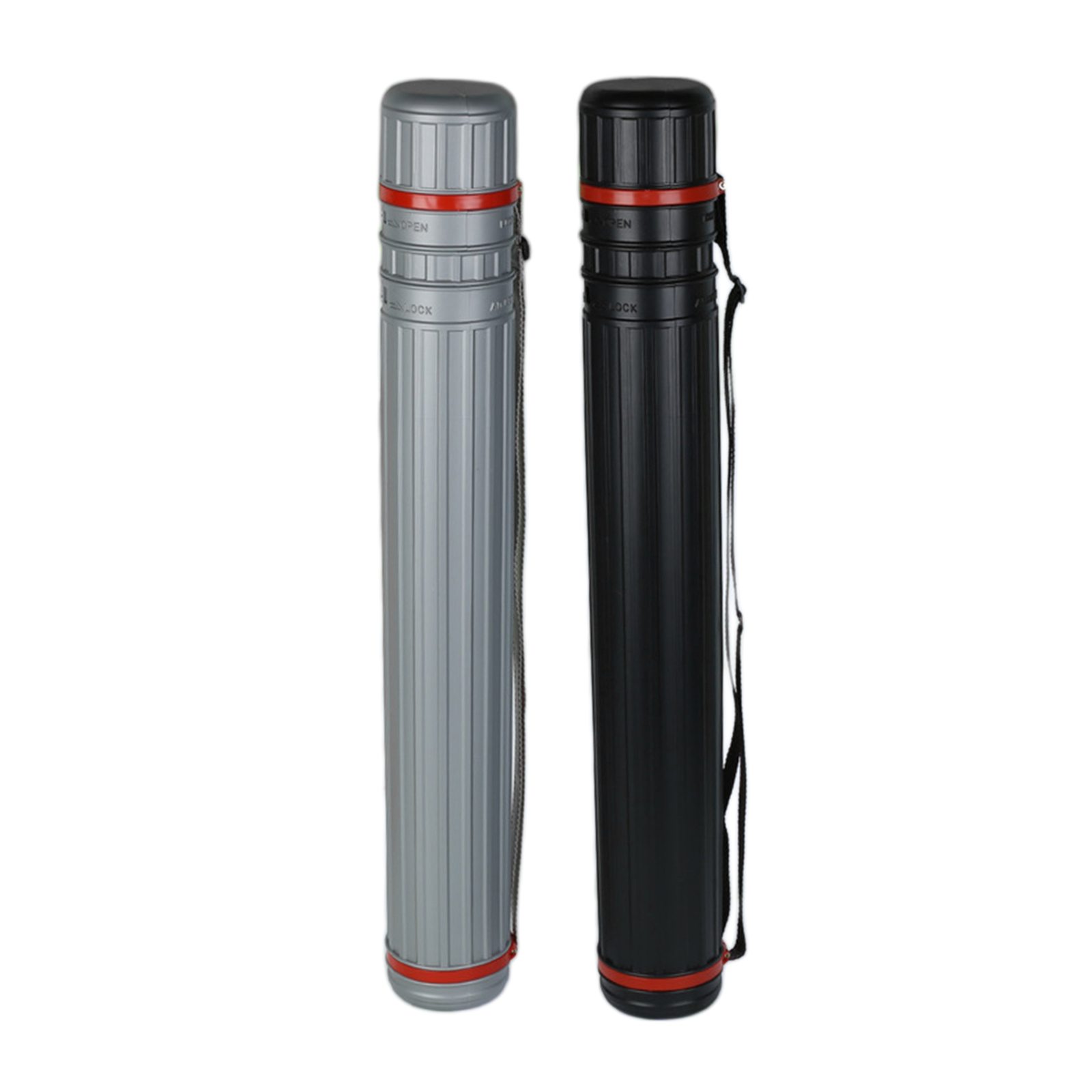 Extendable Poster Plastic Tubes Expand with Shoulder Strap, Carry Documents, Blueprints, Drawings and Art, with Screw Lids