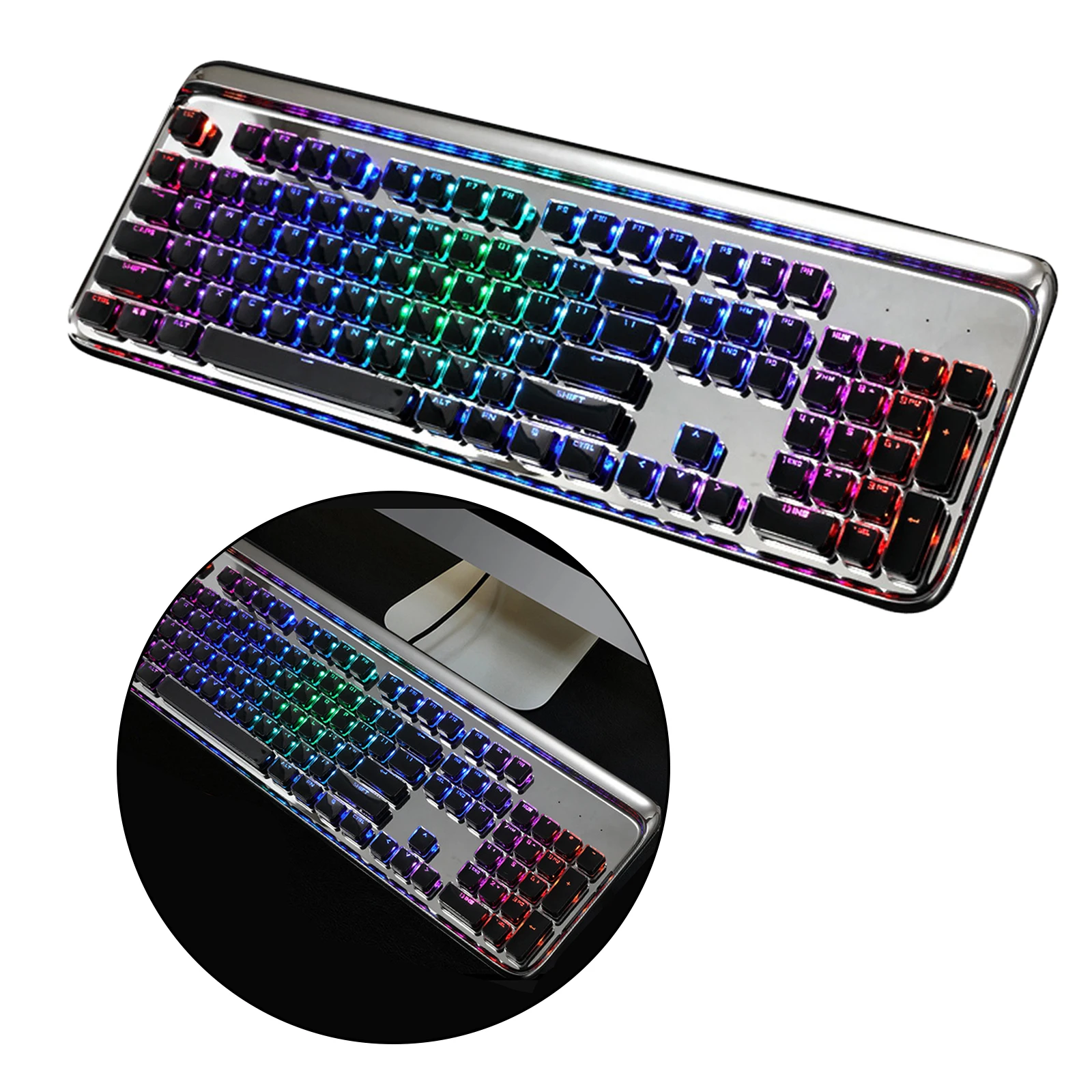 Pudding Keycaps Full 108 Key Set Gaming Keyboard Retro Punk Typewriter-Style
