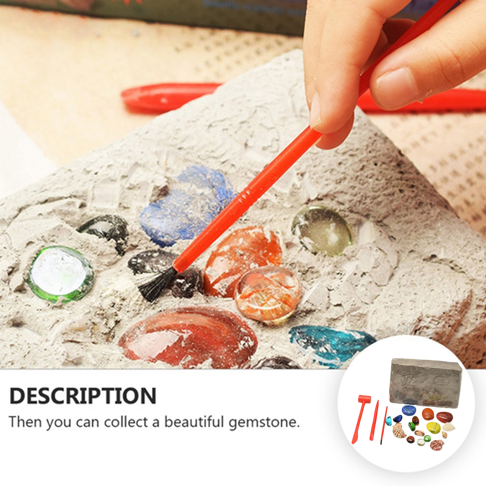 2xCrystal Gemstone Mining Digging Kit Kids DIY Excavation Treasure Toy Set