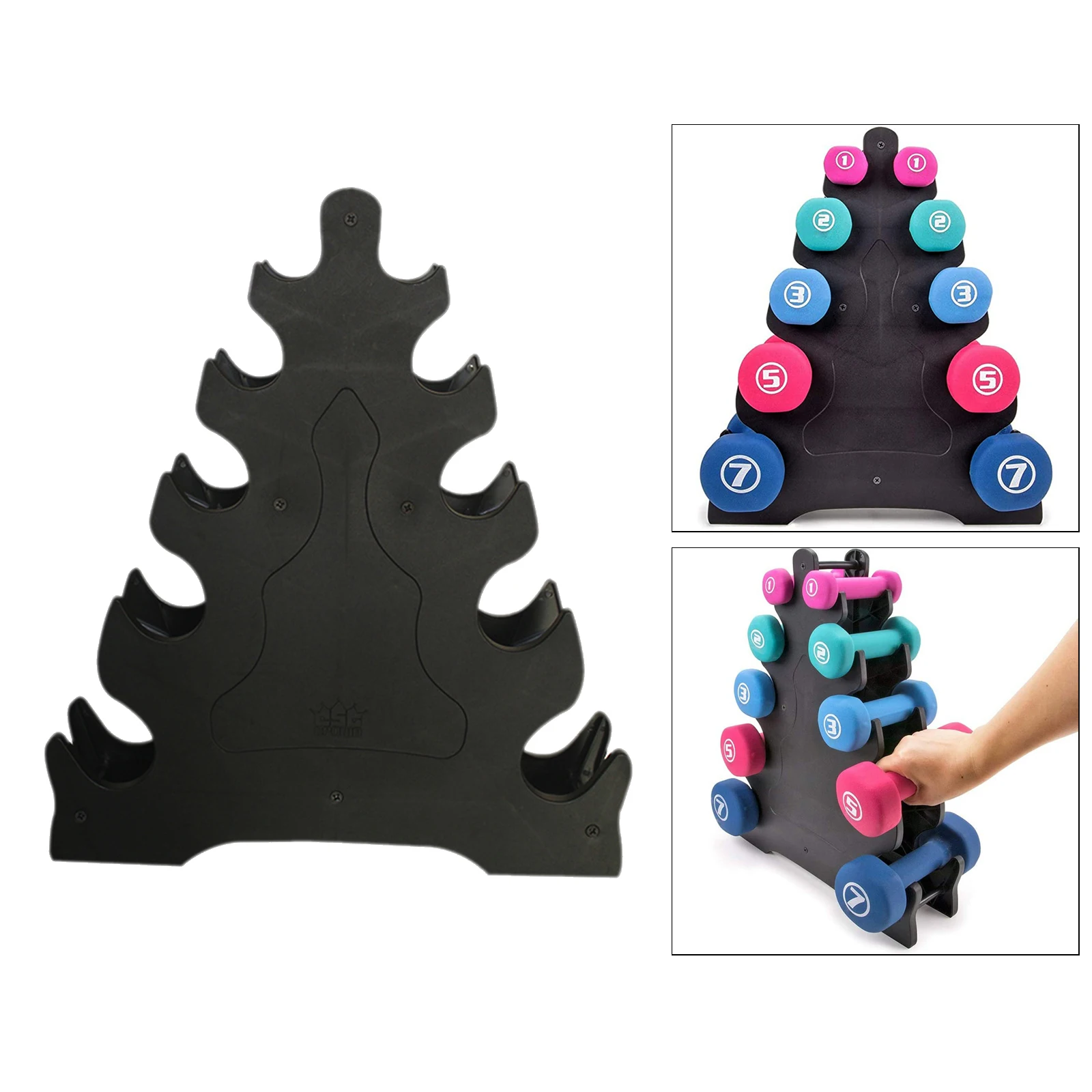 Dumbbell Bracket Triangle Leaves Tree Rack Stands Weight Lifting Holder Home Exercise Fitness Gym Equipment (Rack Only)