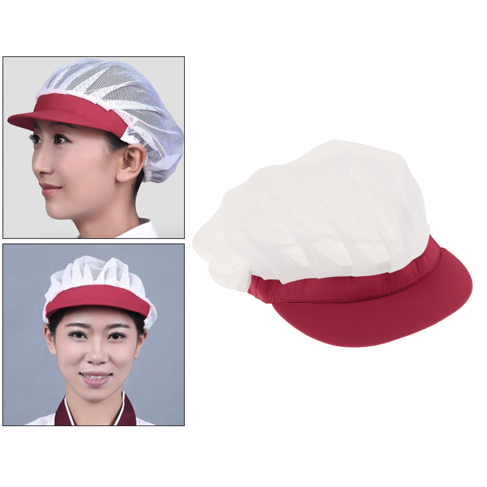 Chef Hats Mesh Kitchen Chef Caps Hair Nets Food Service Hats with Brim,for catering colleges/ schools, restaurants, pubs, cafes